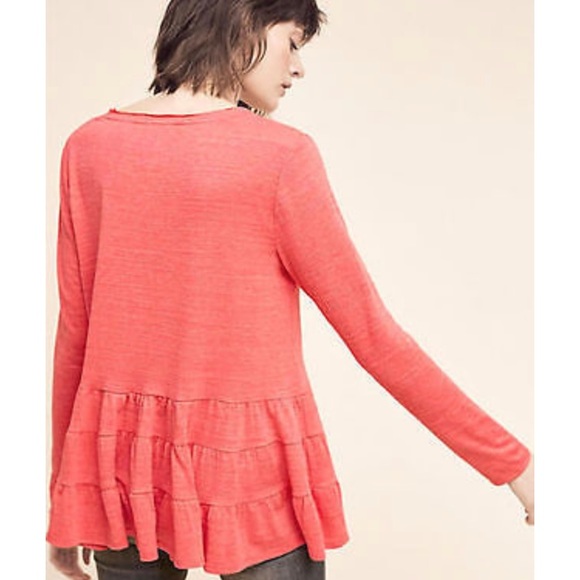 Anthropologie Deletta Thea Ruffled Peplum Top - Picture 4 of 7